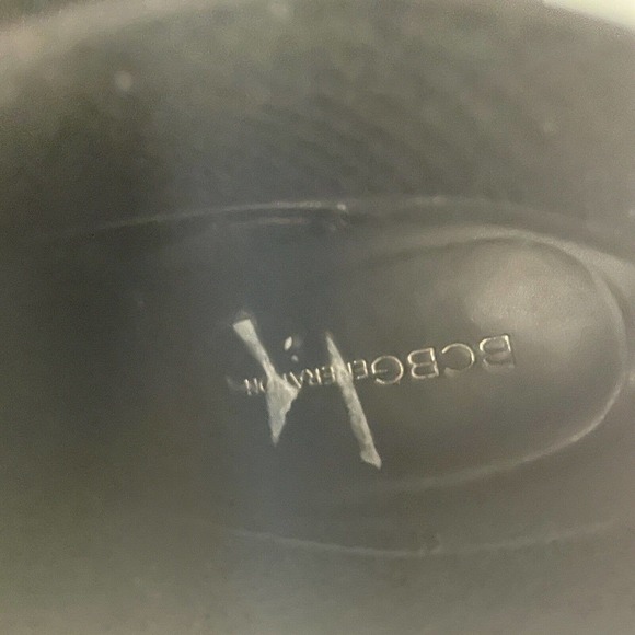 BCBGeneration Conny Black Stretch Fabric Ankle Boot Mirrored Heels Women’s 7.5 - Picture 11 of 16